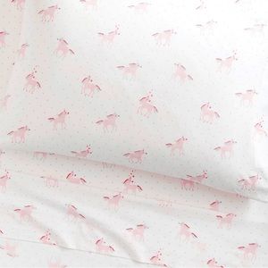 Pink Unicorn Rainbow Organic Sheet Set by Pottery Barn Kids Twin